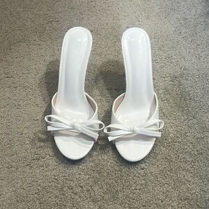 Shein white bow mule sandal